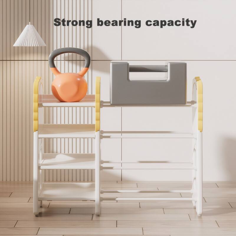 Kids Toy Storage Organizer with 8 Removable Bins, 4-Tier Bookshelf for Bedroom and Nursery - 41.3”L x 13.3”W x 33.4”H