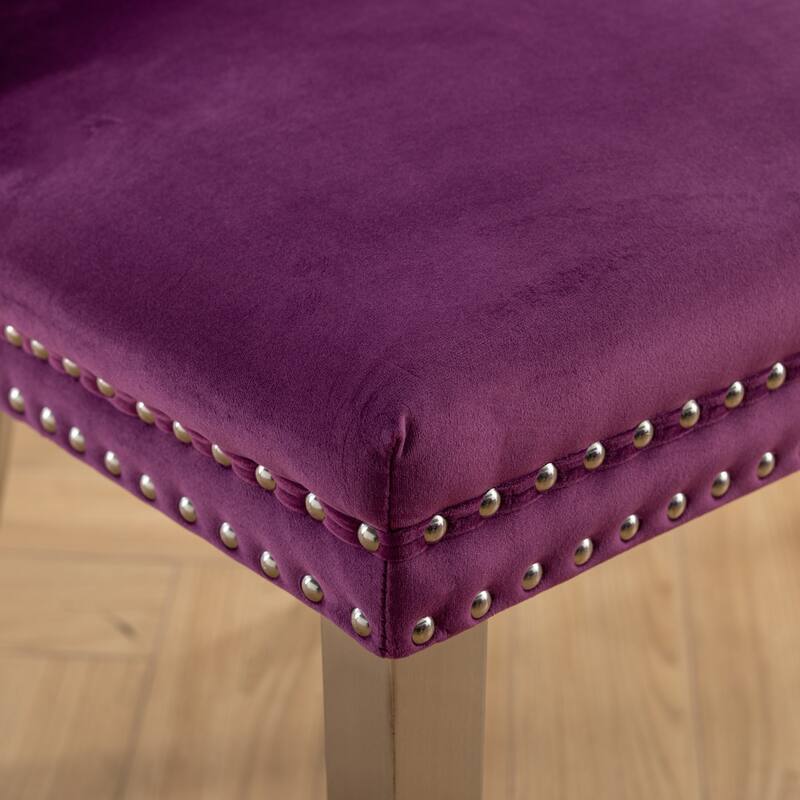 Set of 2 Tufted Velvet Upholstered Dining Chair