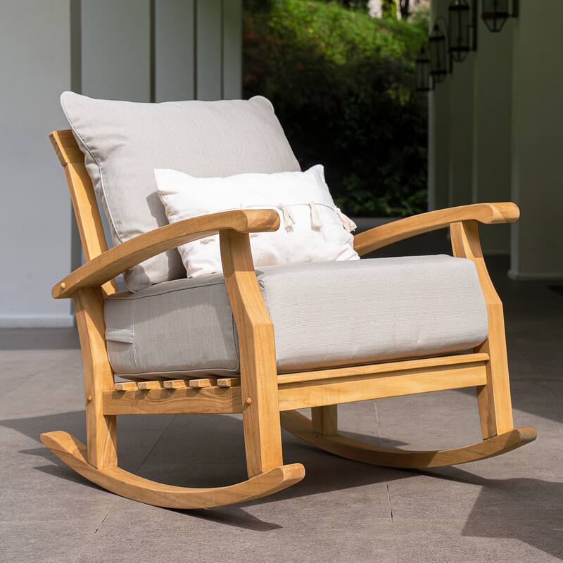 Cambridge Casual Leon 5-Piece Teak Patio Conversation Set with Cushions
