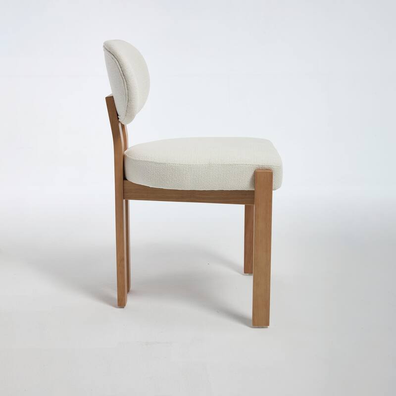 Wooden Dining Chairs Set of 2, Modern Fabric Upholstered Dining Room Chair