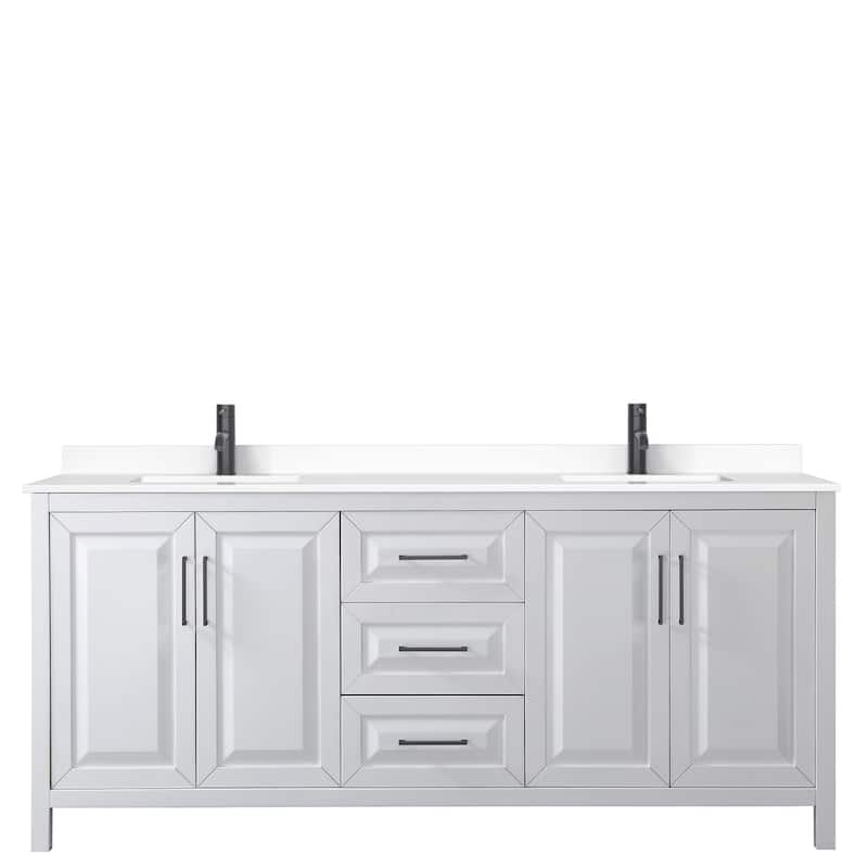 Daria 80 Inch Double Vanity, Cultured Marble Top