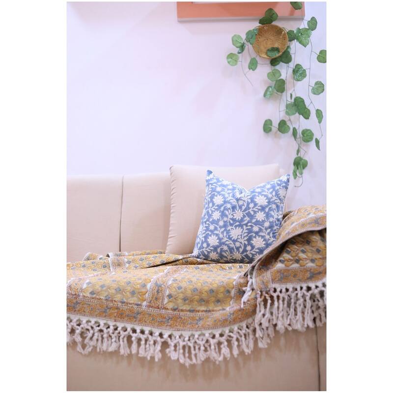 Fabdivine Cotton Farmhouse Block print pillow Cover