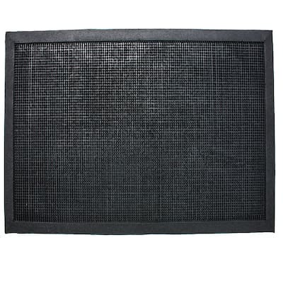 Meshed Pattern Rectangular Doormat - 18" x 30" - Black - other-rug-size