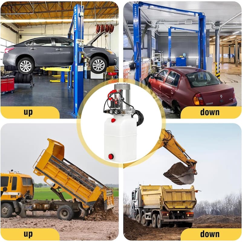 Electric 12V Double Acting Hydraulic Power Unit with 6L Steel Tank