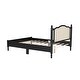 preview thumbnail 6 of 18, Wooden Queen Size Vintage Platform Bed with Rattan Headboard amd Slat Support