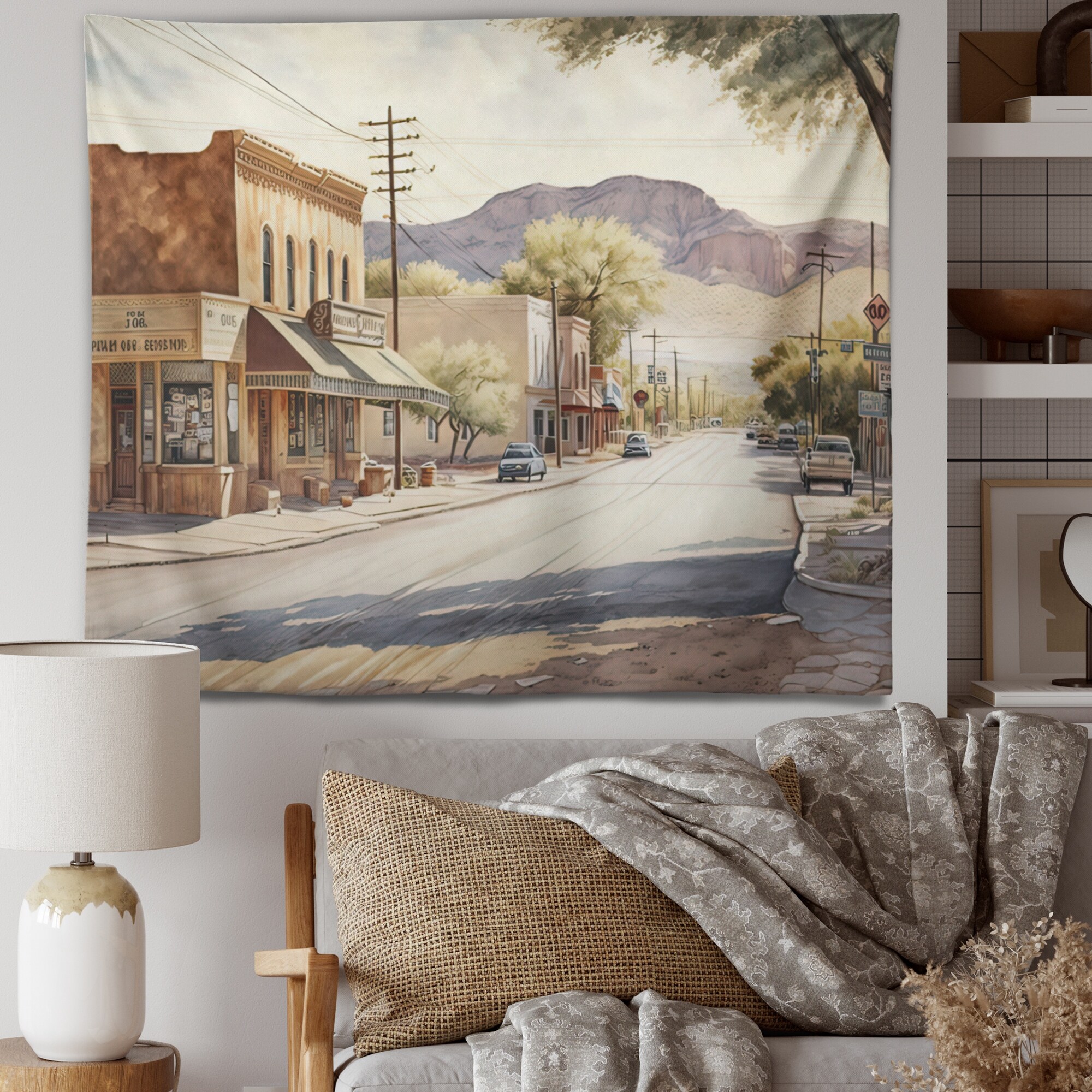 Designart Small Town Wild West II Western Landscape Wall