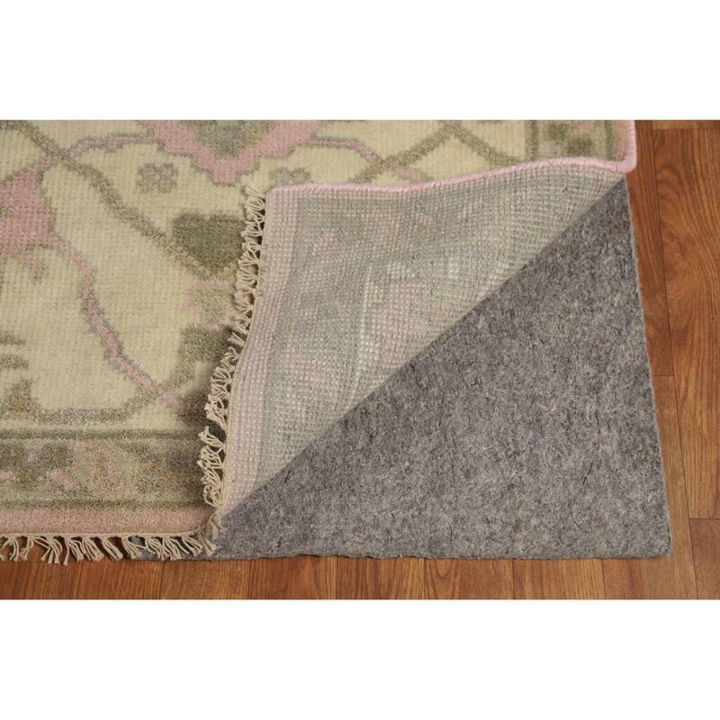 Pink Oushak Indian Area Rug Hand-Knotted Wool Carpet - 9'11" x 13'0"