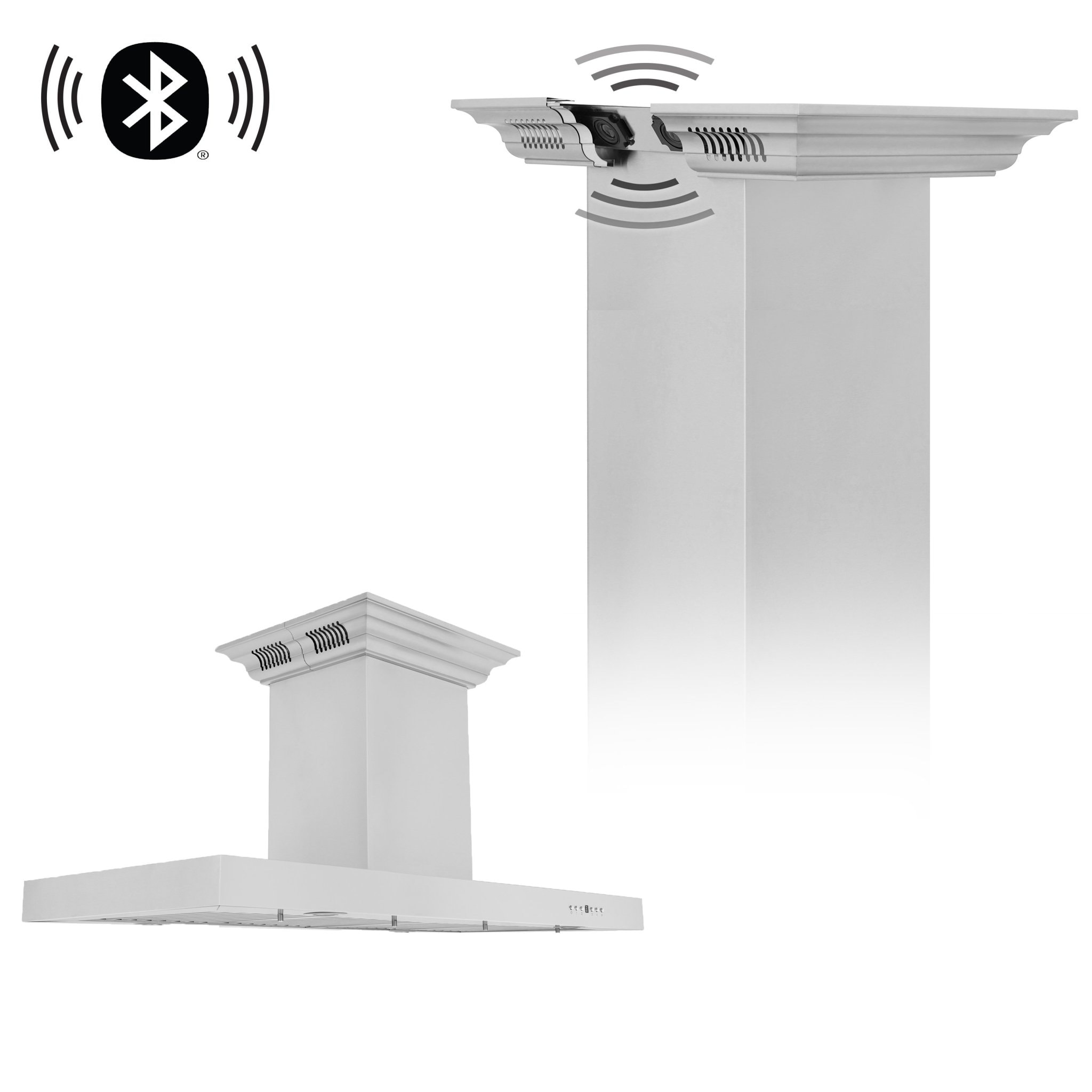 ZLINE Convertible Wall Mount Range Hood in Black Stainless Steel with Set of 2 Charcoal Filters