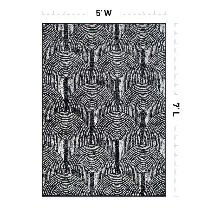 World Rug Gallery Contemporary Bohemian Arch Area Rug