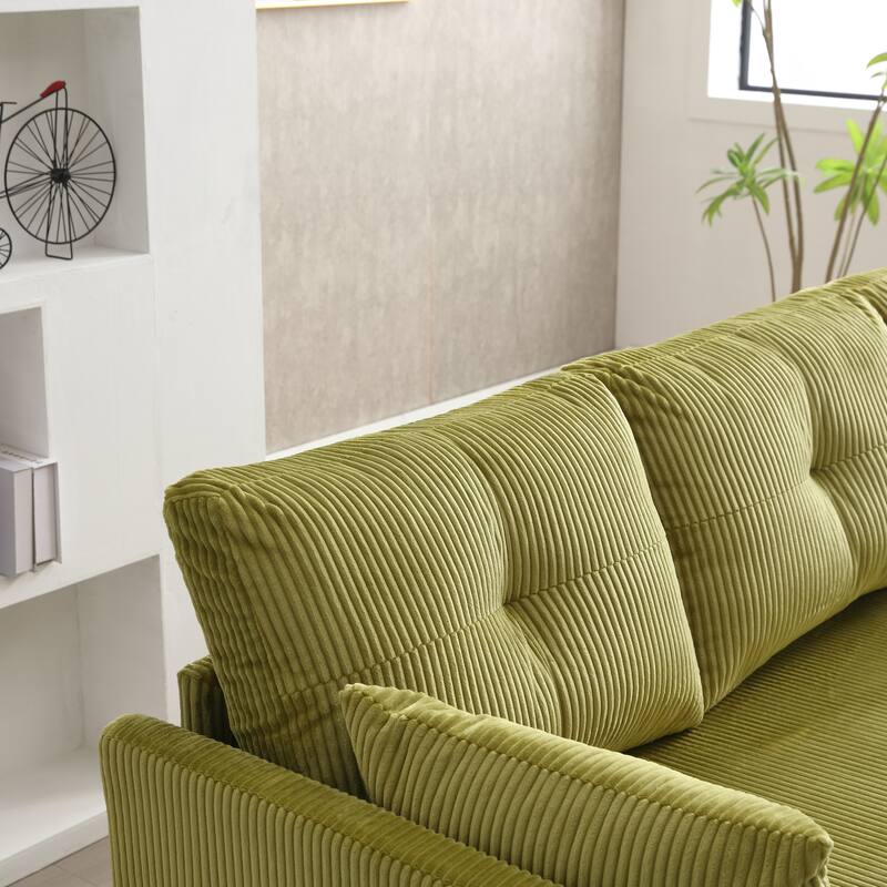 Green 81.1" L-Shaped 3-Seater Sofa with Reversible Chaise & Storage