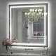 preview thumbnail 126 of 156, UL Certified Black Metal Framed LED Front Light and Backlit Anti-Fog Wall Bathroom/ Vanity Mirror 38" x 38"-Square Corner - Black