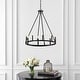 preview thumbnail 4 of 22, Gio Ring Iron Rustic Farmhouse LED Chandelier, by JONATHAN Y
