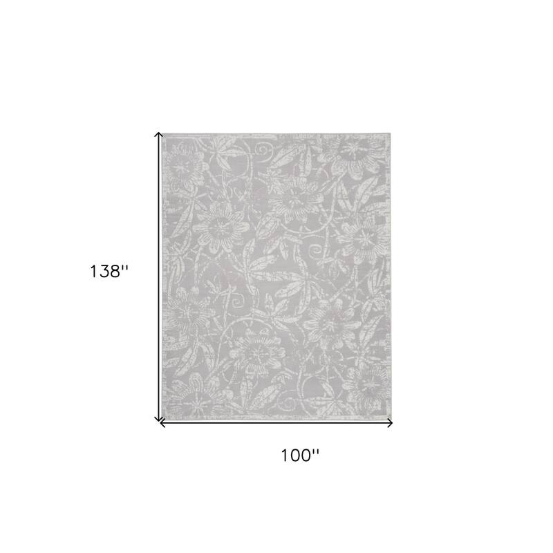Power Loomed Distressed Floral Traditional Non Skid Stain Resistant Area Rug - 138' X '100' X '0.39