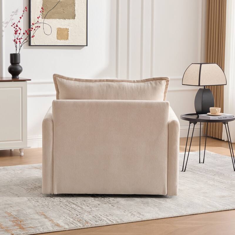 36.22" Chenille Upholstered Single Swivel Chair