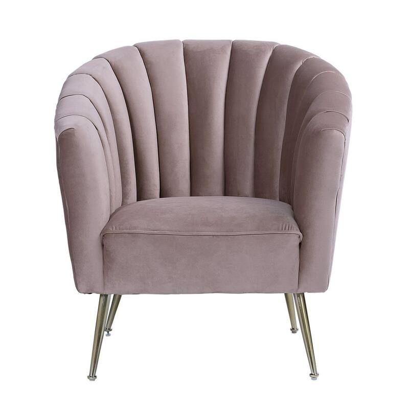 Manhattan Comfort RosemontGold Frame Velvet Accent Chair (Set of 2)