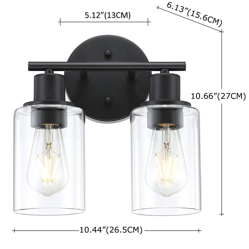 2-Lights Bathroom Wall Sconce