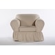 preview thumbnail 3 of 5, Washed cotton Ruffled 2 piece chair slipcover