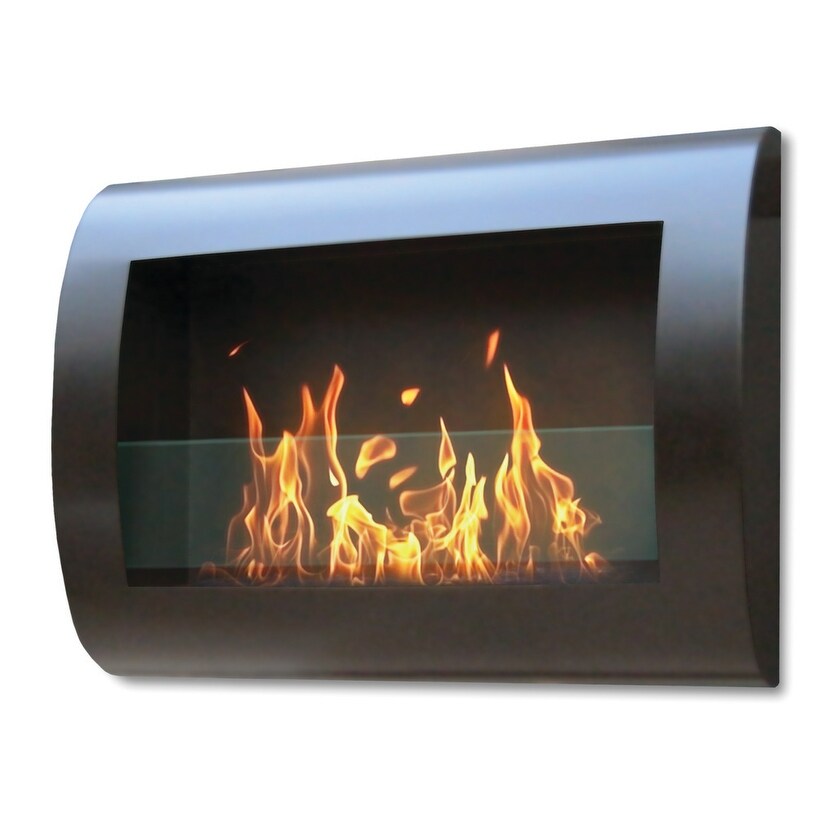 Shop Chelsea Black Wall Mount Bio Ethanol Ventless Fireplace