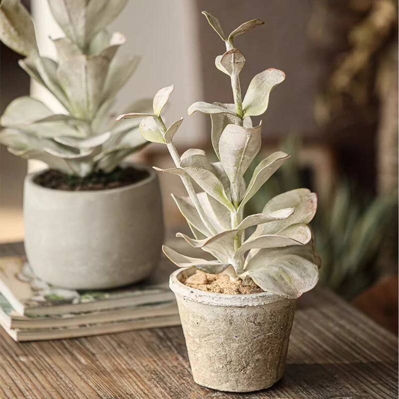 RusticReach Realistic Green Plant in Ceramic Pot