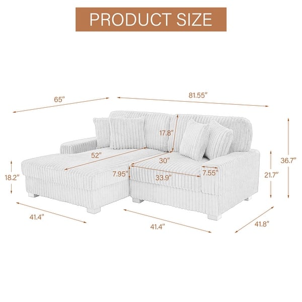 dimension image slide 0 of 5, 118.4"W Plush Modular Sectional Sofa with Pillows