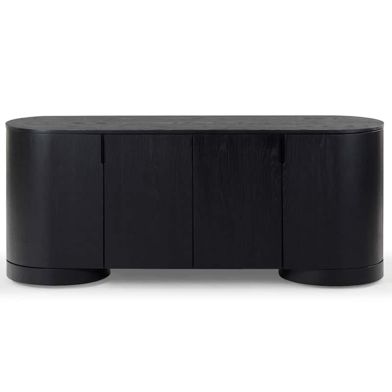 SAFAVIEH Couture Jesbelina Oval 4 Door Wood Sideboard - 71"W x 20"D x 30"H - Black