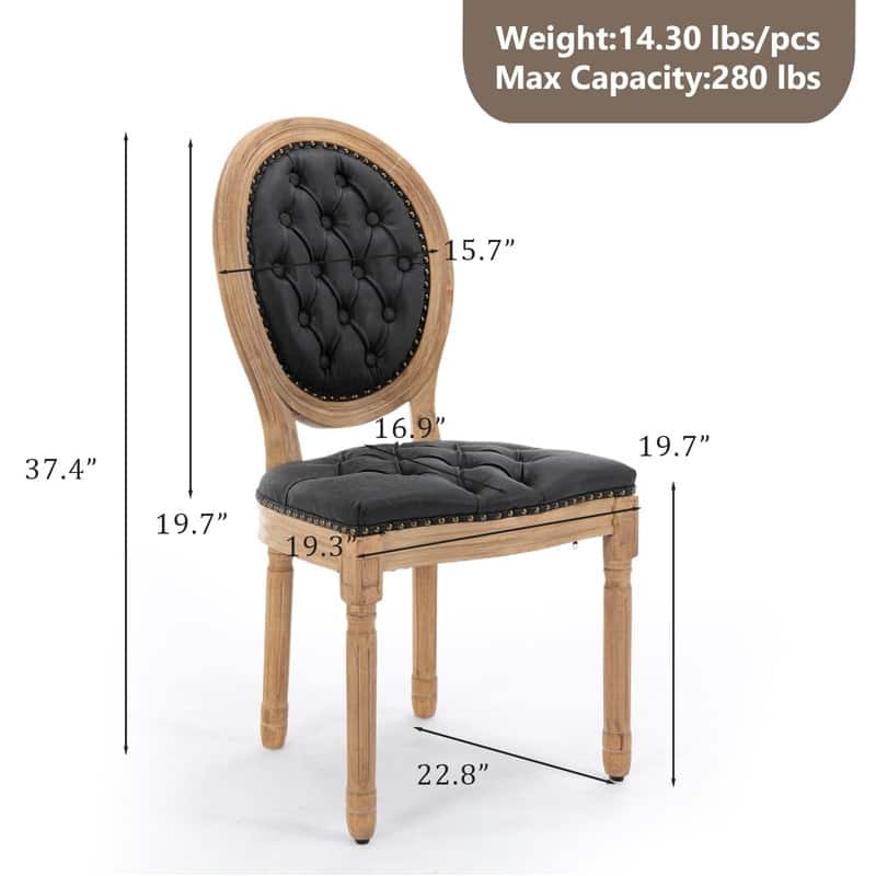 Upholstered French Style Nailhead Dining Chairs(Set of 6)