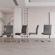preview thumbnail 14 of 40, Modern Dining Chairs, PU Faux Leather High Back Upholstered Side Chair with C-shaped Tube Plating Metal Legs(Set of 4)