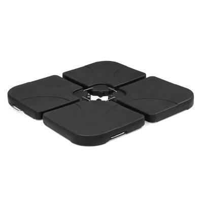 Tengram Black 4-Piece Cantilever Offset Umbrella Base with Handles