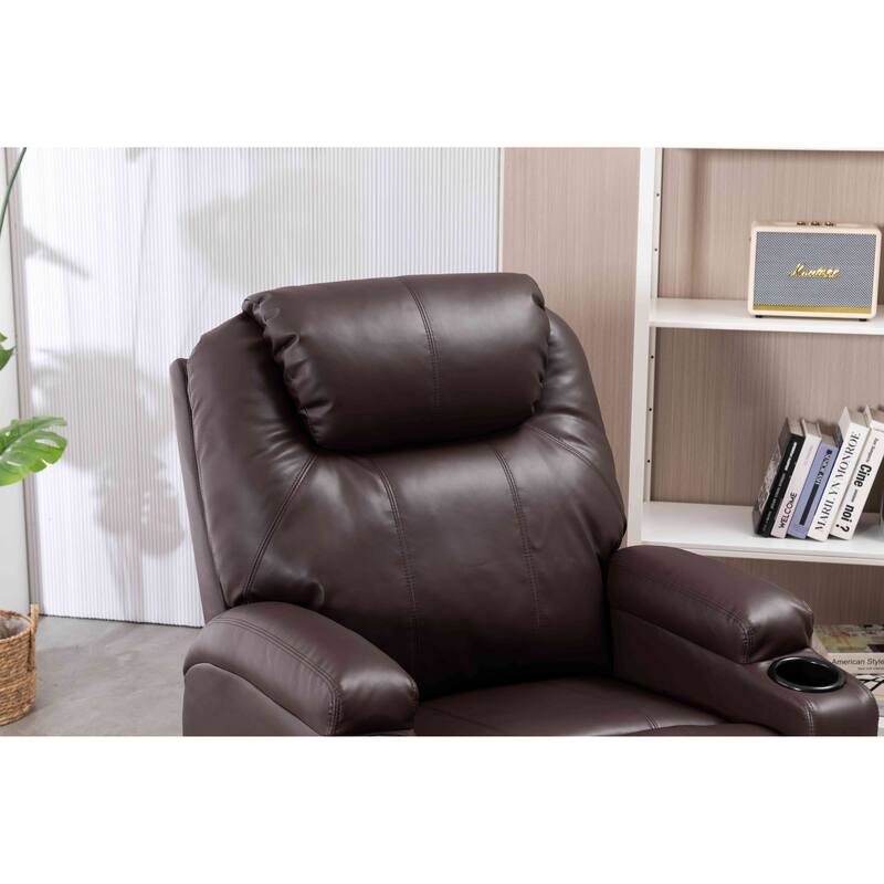 Faux Leather Power Lift Recliner Chair, Heat and Massage by Remote Control