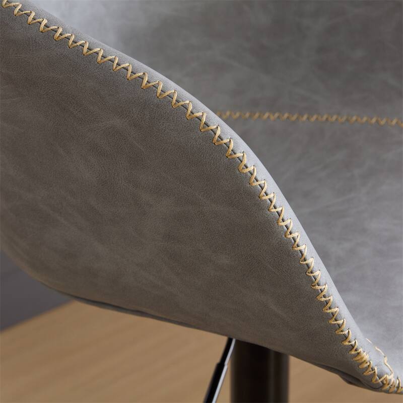 Adjustable Swivel Leather Upholstered Counter Height Bar Stool w/ Base