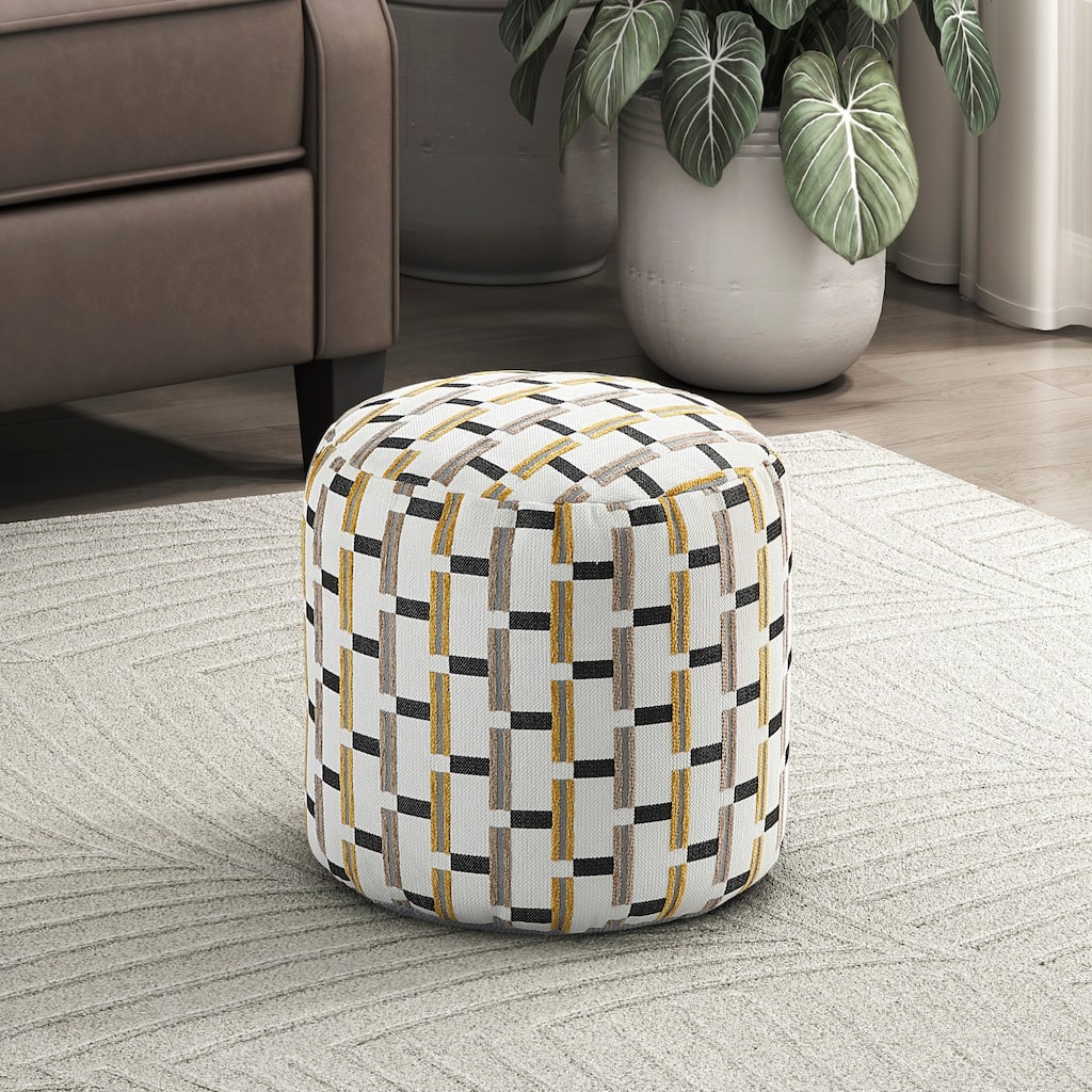 Cylindrical Pouf Fabric Upholstery Modern Ottoman, Footstool, Non-Slip Floor Pouf, Bean Bag Chair, 1pc Sitting Pouf