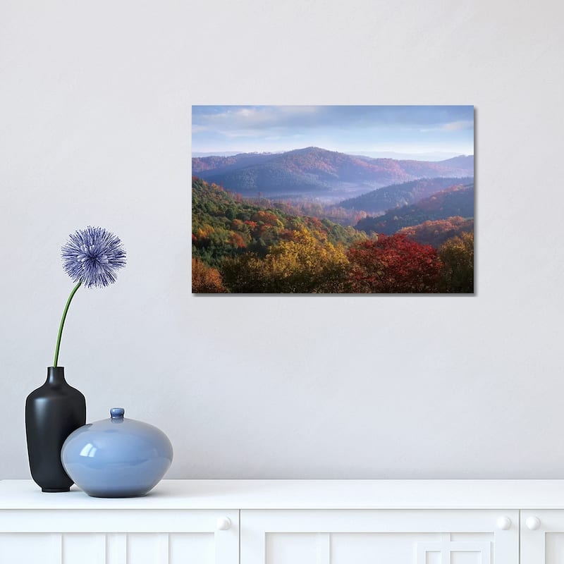 iCanvas "Autumn Deciduous Forest From The Blue Ridge Parkway, North Carolina" by Tim Fitzharris Canvas Print - 12x18x1.5