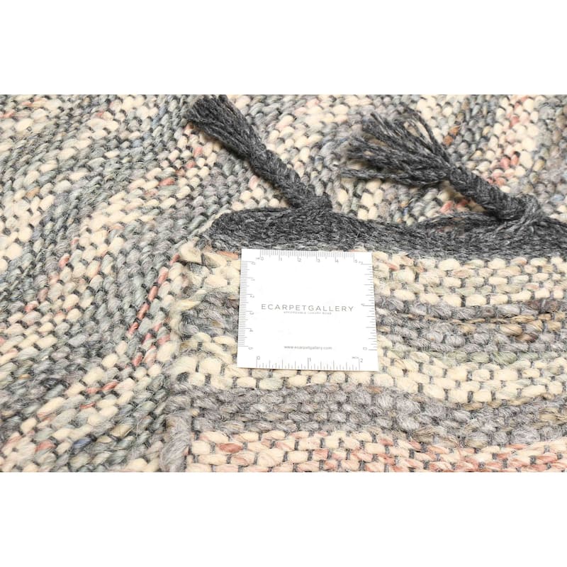 ECARPETGALLERY Braid weave Sienna Grey Wool Rug - 5'5 x 7'6