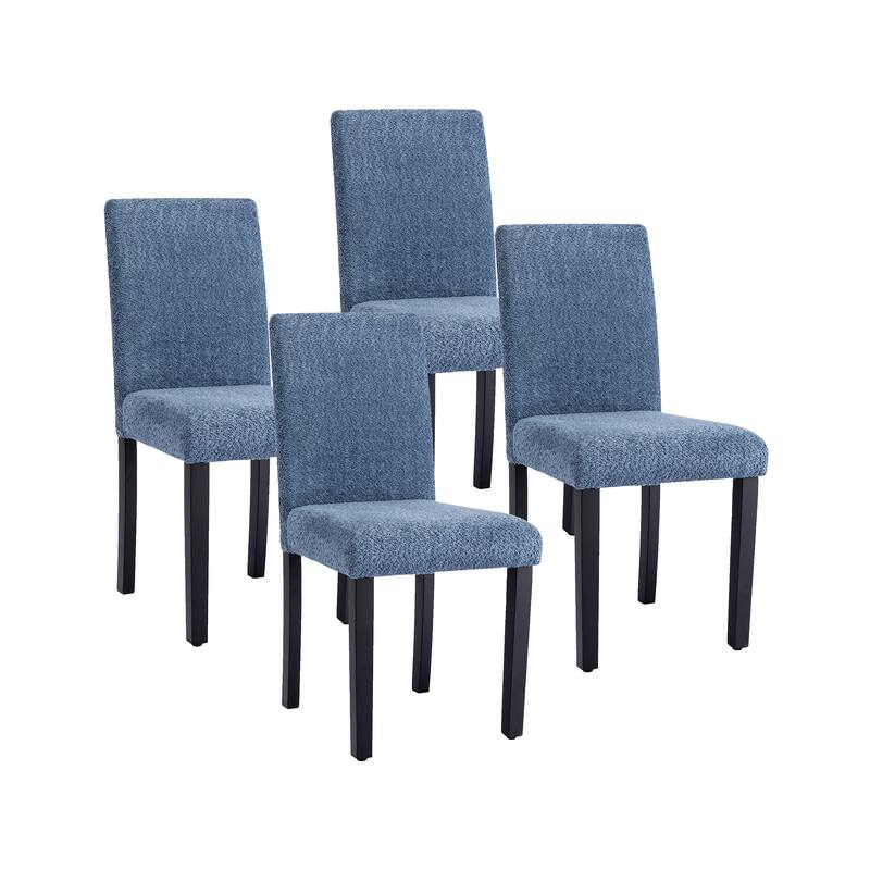 Porthos Home Bleiz Teddy Fabric Dining Chairs with Rubberwood Legs, Set of 4