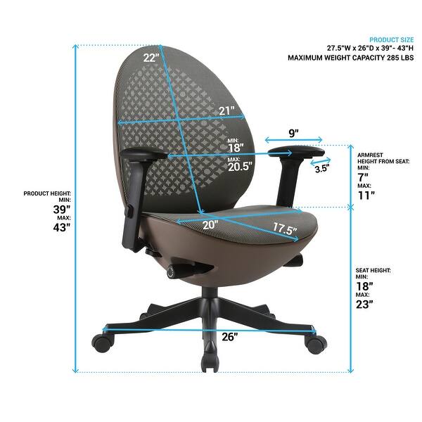 Shell Back Swivel Chair Shell-shaped Back Executive Office Chair with 3D Padded Arms - Bed Bath ...