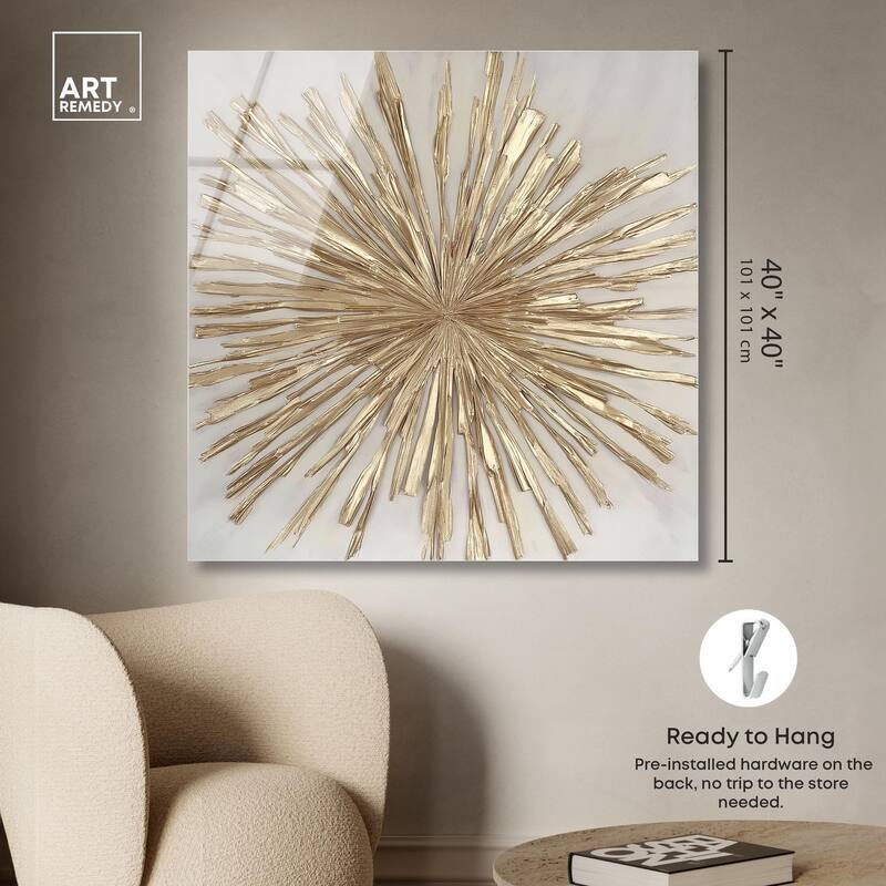 Golden Zenith Acrylic by Art Remedy, Ready to Hang