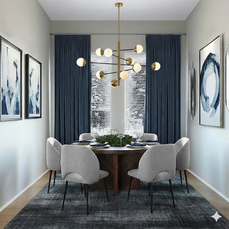 Modern 10-Light Brass And Black Chandelier With Glass Shades