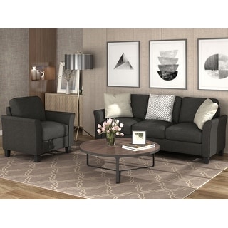 Living Room Fabric Sofa, Sturdy Hardwood Frame and Inner Cushion Spring ...
