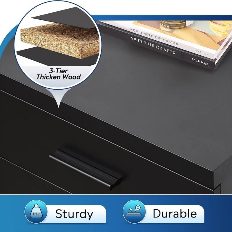 3 Drawer File Cabinet - 15.4"D x 18.5"W x 25.6"H
