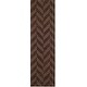 preview thumbnail 10 of 46, Hand-Woven Ann Tone-on-Tone Zig-Zag Wool Rug 2'3" x 12' - Brown