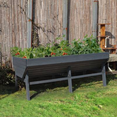 Wooden Raised Garden Bed Planter with Non-Woven Fabric