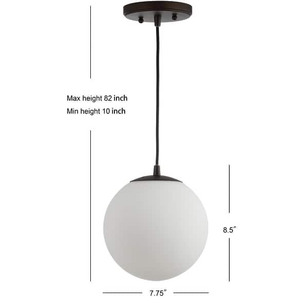 dimension image slide 6 of 8, 7.75" Globe LED Pendant by JONATHAN Y
