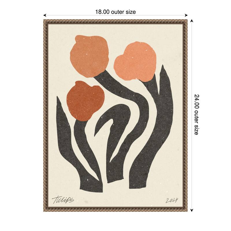 Modern Flower No. 2 by Nktn (18 x 24 in.), Framed Canvas Wall Art Print