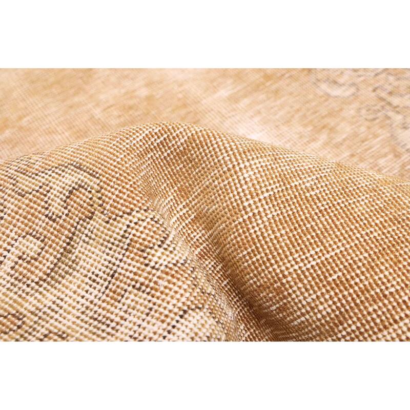 ECARPETGALLERY Hand-knotted Antalya Vintage Tan Wool Rug - 2'4 x 12'8