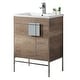 preview thumbnail 1 of 7, 24-inch Modern Bathroom Vanity Set w/ Vitreous China Sink Top Polished Chrome - Shadow Gray