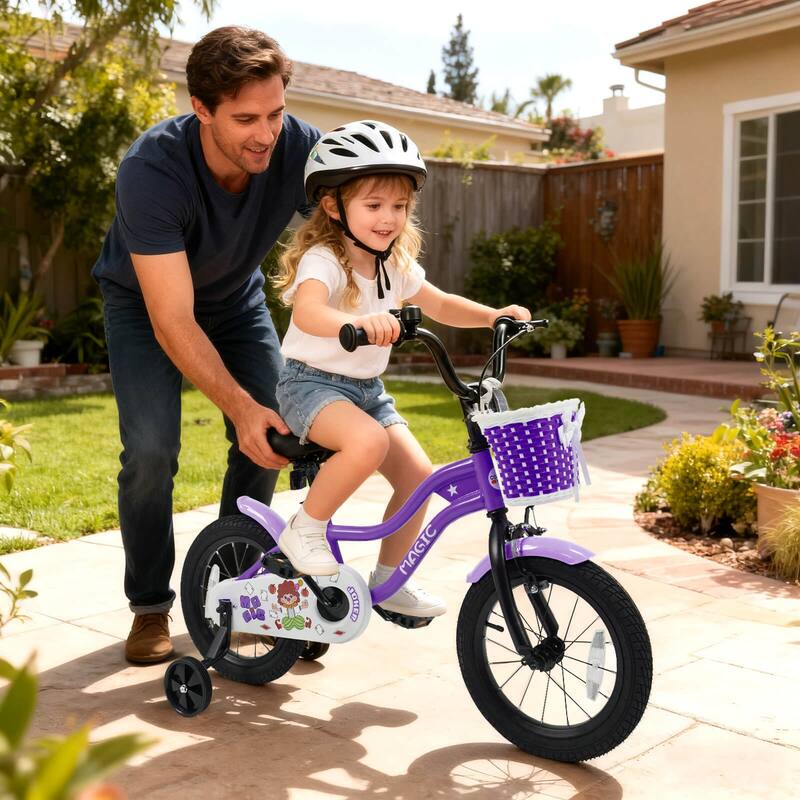 Costway 12”/14”/16”/18” Kids Bike with Training Wheels, Basket, Hand & - See Details