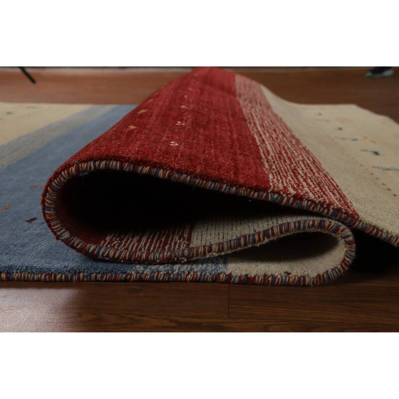 Hand Knotted Oriental 100% Wool Carpet Tribal Animal Pictorial Multi-Colored Gabbeh Area Rug - 7' 8'' X 5' 6''
