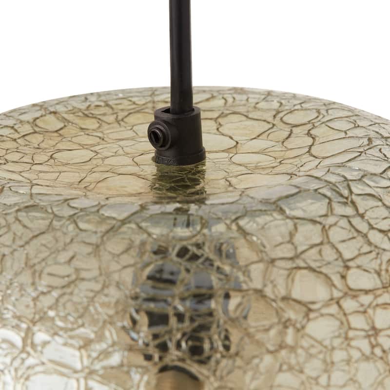 River of Goods Black Metal and Glass 9.75-Inch Pendant Light with Adjustable Hanging Cord - 9.75" x 9.75" x 9.75/68.75"