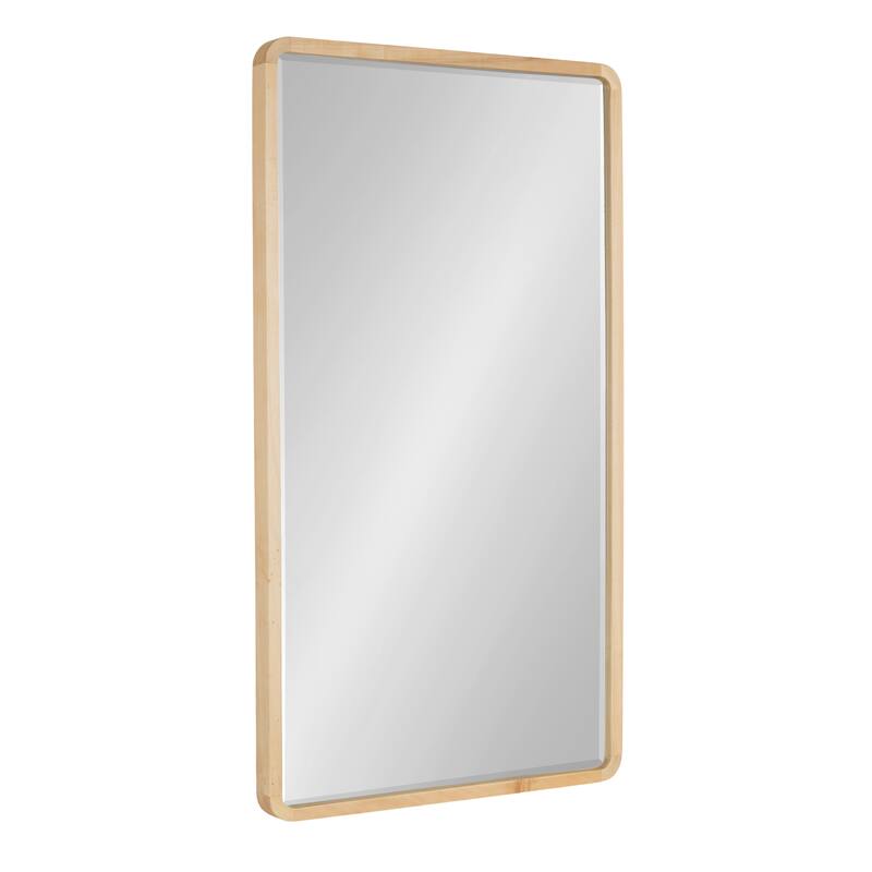 Kate and Laurel McLean Wood Radius Rectangle Wall Mirror - 20x36 - Natural