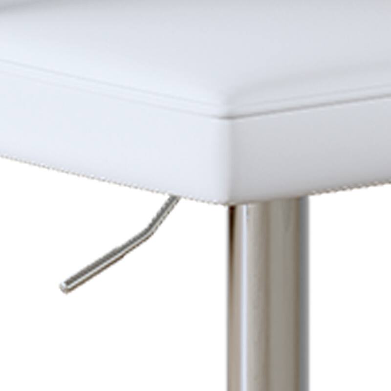 Modern 2-Piece PU Bar Stool Set — Smooth-Lined Backrest & Silver Trumpet Legs for Bar, Living Room, Lounge